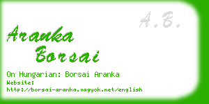 aranka borsai business card